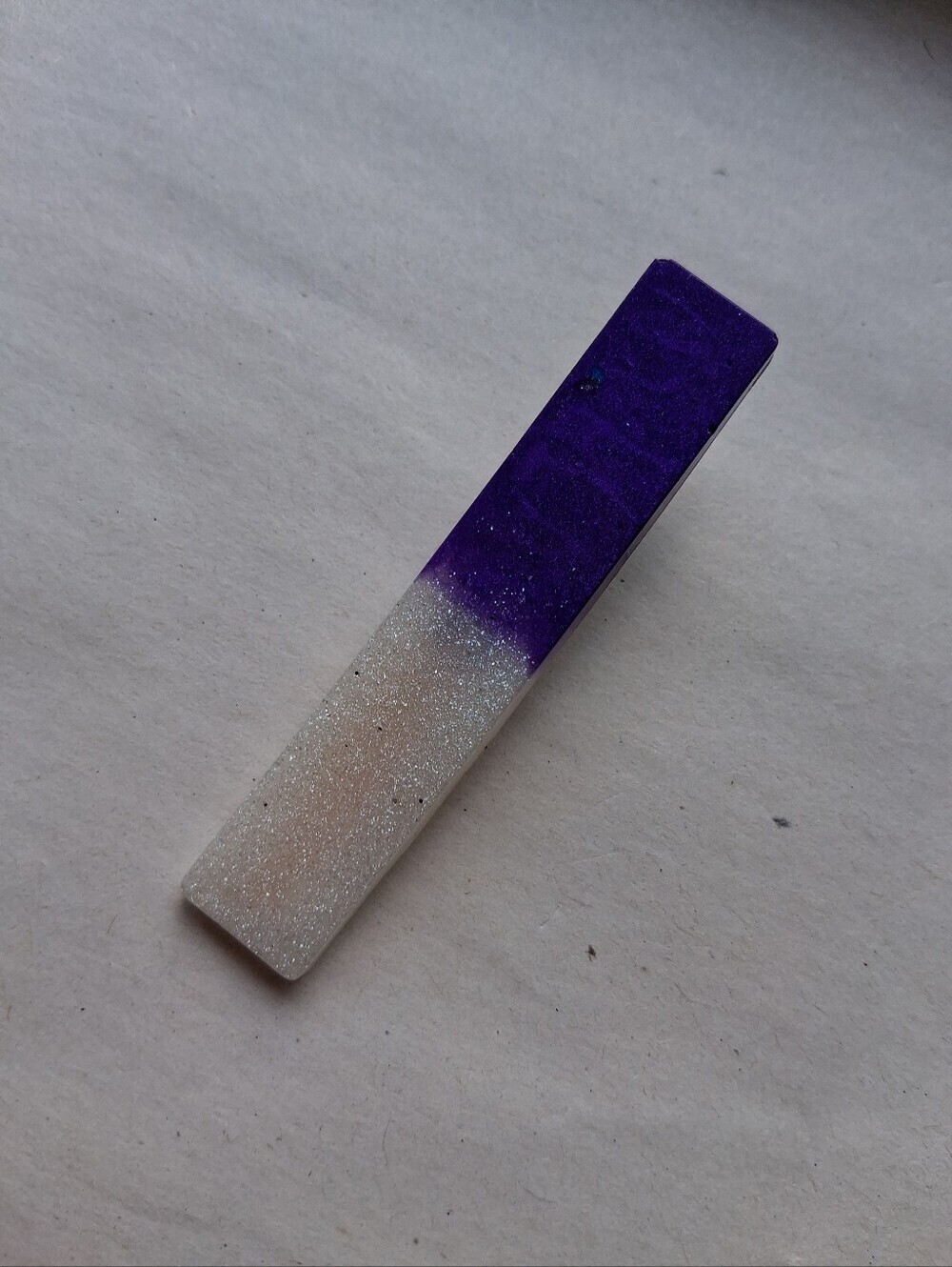 5/$25 Hand Crafted Purple to White Glitter Ombre Barrette